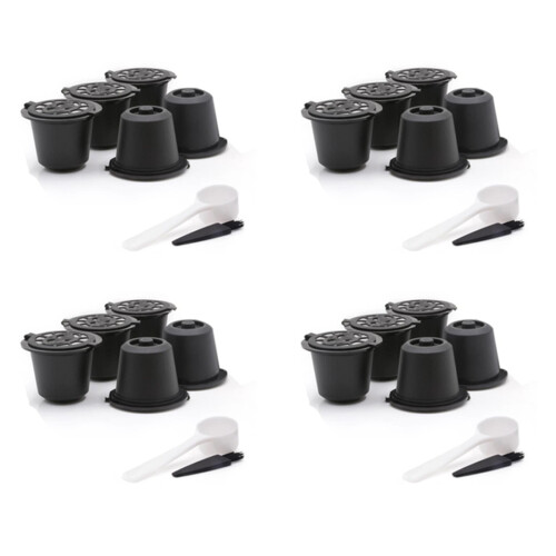 20 Reusable  Capsules Refillable Coffee Capsule Filter with  Coffee Machines with Coffee Spoon Brush