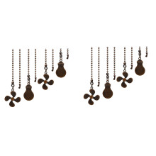 8Pcs Ceiling Fan Pull Chain Set,Bulb and Fan Pattern Pull Chain Extension Fan Pull Chain Pendant 12 Inch (Red Bronze)