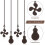 8Pcs Ceiling Fan Pull Chain Set,Bulb and Fan Pattern Pull Chain Extension Fan Pull Chain Pendant 12 Inch (Red Bronze) 7