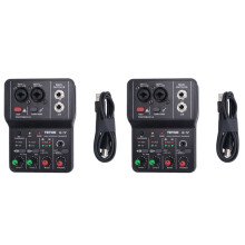 2X TEYUN Q-12 Sound Card Audio Mixer Sound Board Console Desk System Interface 4 Channel 48V Power Stereo Computer Card