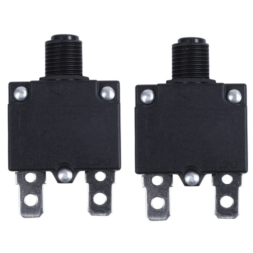 2X AC 125/250V 10A Circuit Breaker Thermal Overload Protector Black