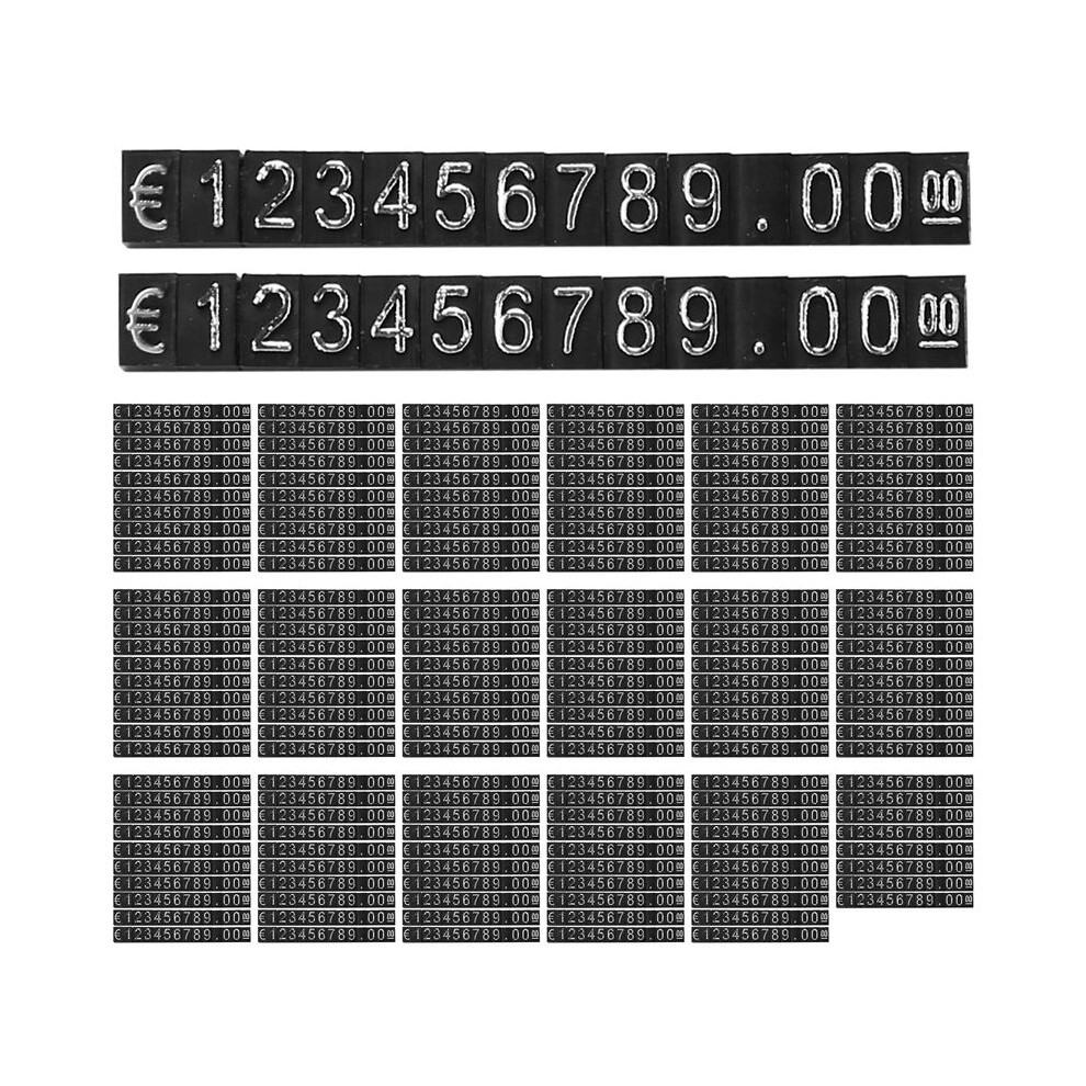 180Sets Plastic Cubes Price Display Tags Adjustable Number Stand Frame Label Shop 6033209743526