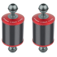 2X Dia 60mm Carbon Fiber Float Buoyancy Aquatic Arm 5 Inch for DSLR Camera Tray Underwater Diving Accessories, Red