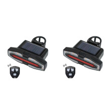 2X Zonne- Fietsachterlicht met Richtingaanwijzers, USB-Oplaadbare Fietsverlichting, Draadloze Afstandsbediening voor Fietsachterlicht