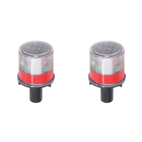 2X Boat Solar Powered LED Strobe Light PC Shell Reflective Waterproof  Beacon Warning Light Lamp Safety Strobe