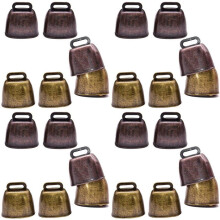 24 Pcs Metal Cow Bell, Cowbell Retro Bell for Horse Sheep Grazing Copper, Cow Bells Noise Makers