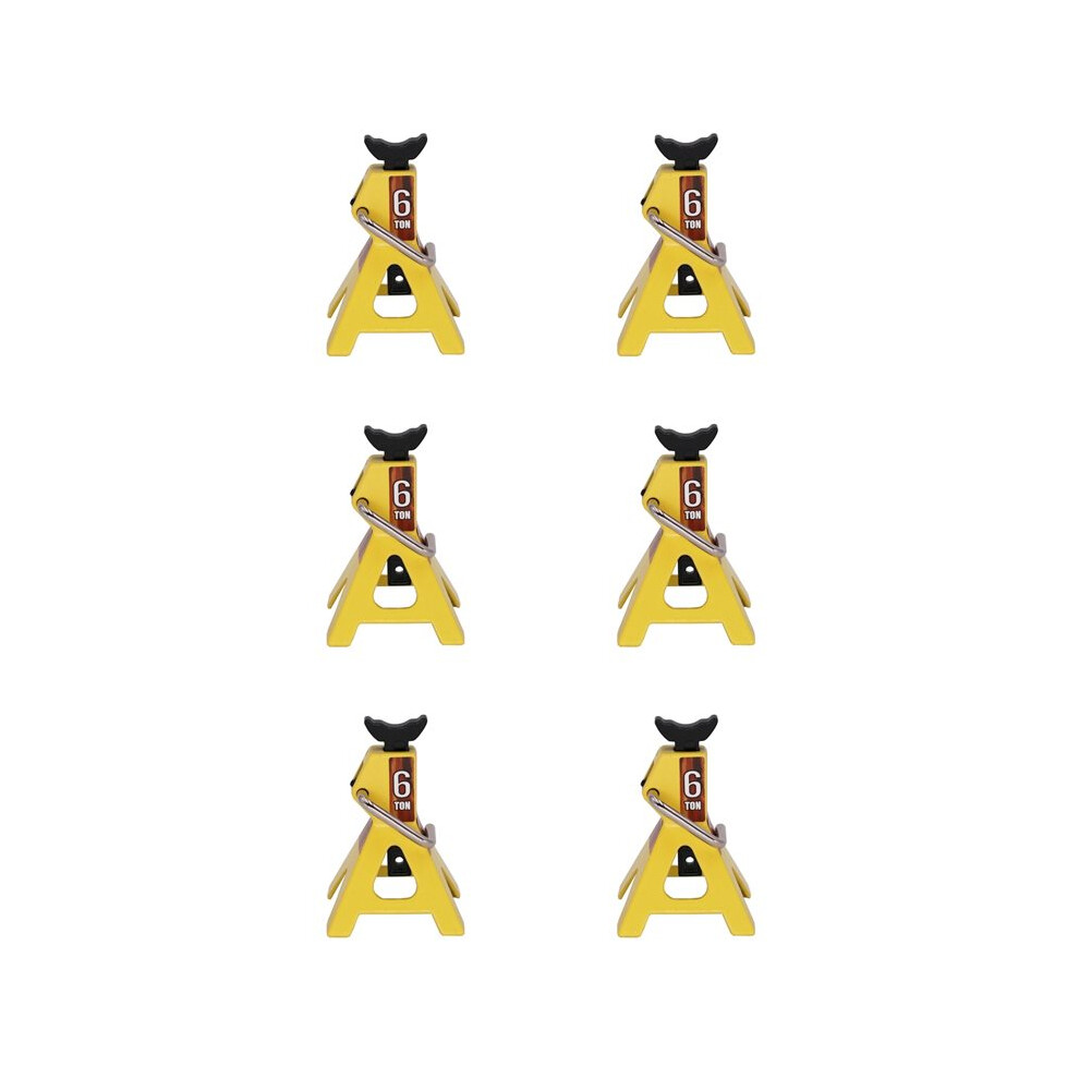 6X Metal Jack Stands Simulation Toys For 1/10 Rc Crawler Truck Car Trx4 Scx10 Simulation Climbing Vehicles- Yellow 4762775772297