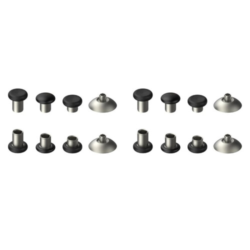 16-PACK Metal Magnetic Thumbsticks Analog Joysticks för PS4/ ONE/ Series X/S Controller Silver