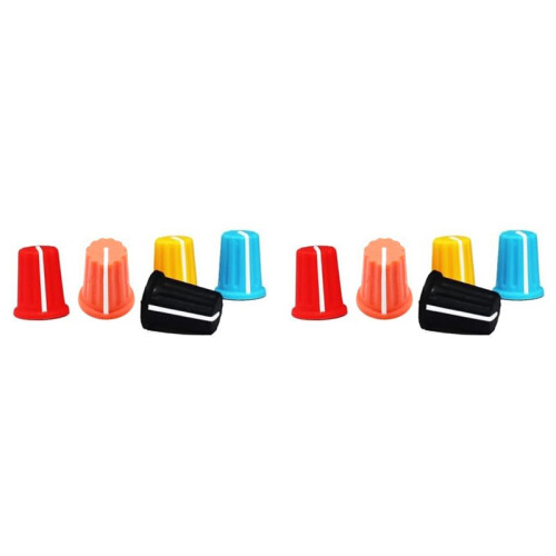 10X EQ Rotary Knob Replacement Equalizer Potentiometer Fader Knobs Push Rod Cap, Knob Cap-B 1