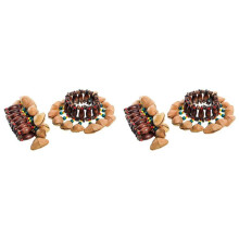 4 Pezzi di Braccialetti da Ballo con Conchiglia di Semi, Campanelli da Polso con Cinturino un Dado per Danza, Yoga, Meditazione, ASMR e Terapia del
