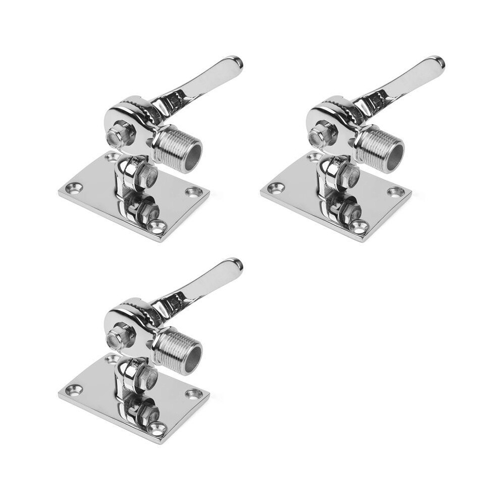 3X Marine Vhf Antenna 316 Stainless Steel Adjustable Base Mount For Boats 4713663107080