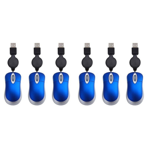 6 Pezzi Mouse Cablato Mouse Retrattile Mouse con Cavo  Mouse Mouse Ottico USB Mouse Cablato per Computer Portatile PC