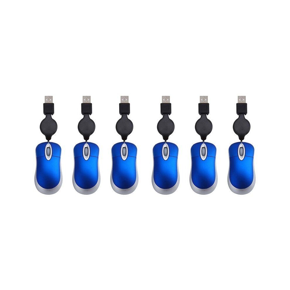 6Pcs Wired Mouse Retractable Mouse Corded Mouse Mouse Usb Optical Mouse Wired Mouse For Computer Laptop Pc 6031466194433