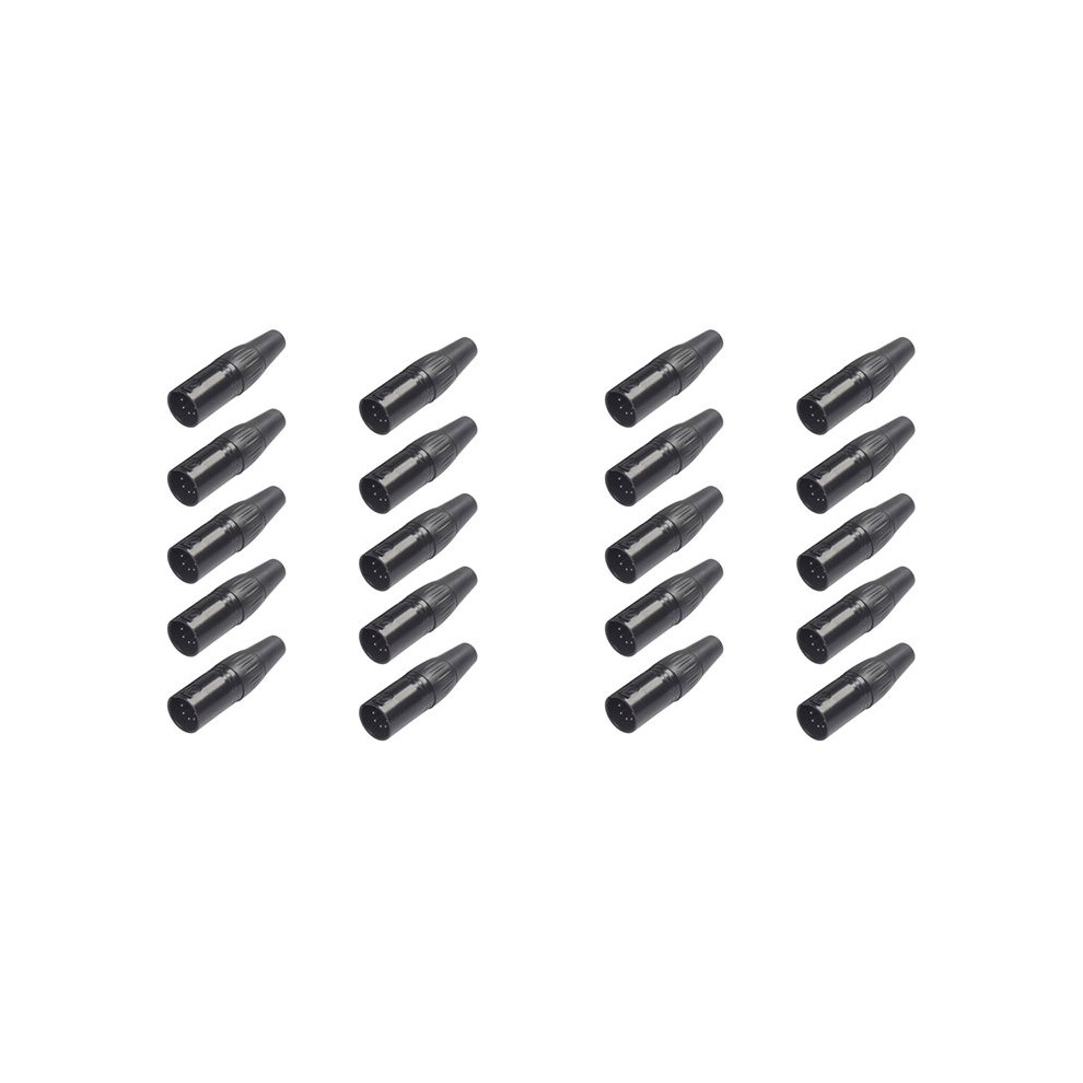 20Pcs 5Pin Xlr Diy Plug For Diy Welding Of Various Audio Cables, Microphone Cables, Dmx Cables Xlr 5Pin Male Silver 6033075454304