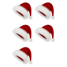 5X Christmas Hat, Santa Hat Holiday for Adults Unisex Comfort Extra Thicken Fur Xmas Hat for New Year Festive Party