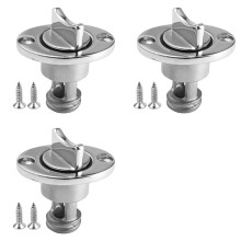 3X Oval Garboard Drain Plug Marine 316 Stainless Steel Drain Plug Fits 1 Inch Hole Boat Transoms Drain Plug with Screws