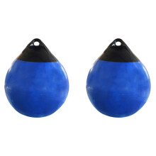 2X Tunga PVC Båtskärmar Kula Rund Ankarboj Dock Bumper  Uppblåsbart Skydd  Förtöjningsboj Blå