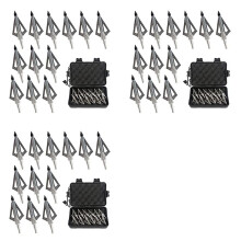 36 Pièces Métal Chasse Tir à L'Arc Têtes Larges 100 Grain 3 Lames Lames Pointes de Flèche Compatibles avec Arbalète et Arc à Poulies
