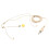 2X Adjustable Beige Double Earhook Capacitor Headset Mic Headworn Lockable Microphone 3.5mm Plug for Wireless 4