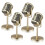 16Pcs Retro Microphone Props Model Vintage Microphone Antique Microphone Toy Microphone Stage Table Decor,Gold 3