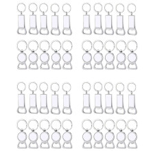 40 Pcs Sublimation Blank Keychains Sublimation Metal Bottle Opener Blank Key Ring Aluminum Heat Transfer Keychain