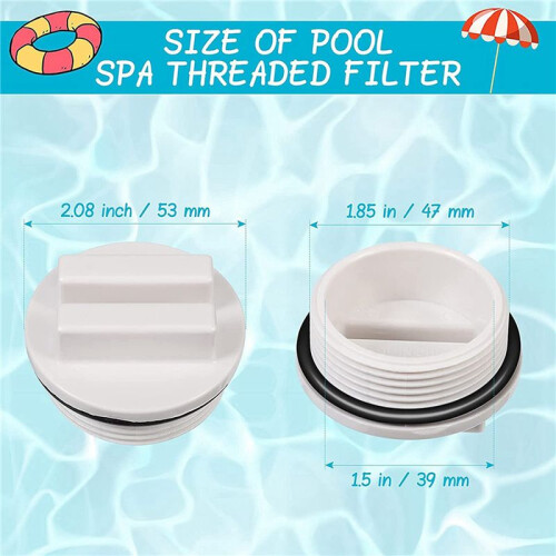 1.5 Inch Pool Plug Threaded Pool Return  Plug Winter Expansion Plug with Ring for Swimming Pool Accessories,4Pcs 2