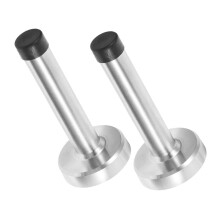 2pcs Heavy Duty Wall Mounted Door Stopper with Rubber Tip for Wall Protection and Noise Reduction Ref: 9378
