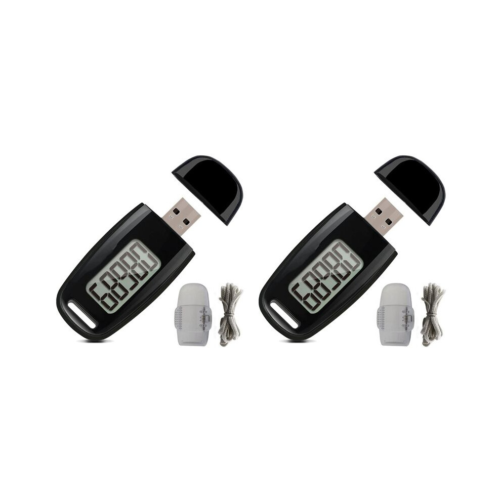 2X Simple Step Counter,Walking 3D Pedometer With Rechargeable Battery,Accurate Fitness Tracker,Digital Pedometer, Black 6031394923235