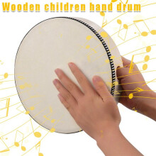 2X Houten Handtrommel Kid Percussie Speelgoed Houten Frame Trommel voor Kinderen Muziekspel Handig Draagbaar Muziekinstrument, 4 Inch