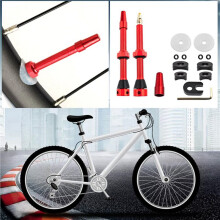 4X Tubeless Luchtventiel, MTB voor Mountainbike Tubeless Velgventielenset Fietsen Vervangende Onderdelen Bevestiging Rood-60 mm