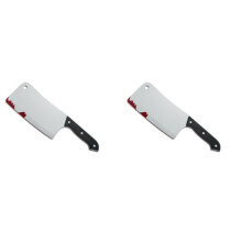 2X Bloody Cleaver, Fake Knifes Realistic Kitchen Cleaver Prop for Halloween Prank Toys Stage Props
