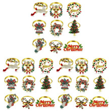27 Pieces Christmas Napkin Rings Set Metal Christmas Napkin Holder Christmas Tree Napkin Ring Decor
