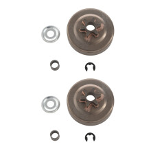 2X 3/8 6T Clutch Drum Sprocket Washer E-Clip Kit For  Chainsaw 017 018 021 023 025 Ms170 Ms180 Ms210 Ms230 Ms250