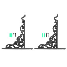 2X Guss Eisen Kleider Buegel Schmiede Eisen Garten Haken Blumen Töpfe Korb Wand Halterung Mit Dehn Schraube