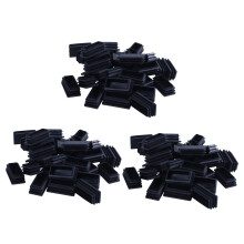 Plastikowe ProstokąTne ZaśLepki do Rur KońCowych WkłAdki 25X50Mm 90Szt Czarny