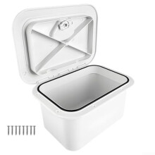 Waterproof Marine Deck Storage Box with ABS Sealing Lid for Fishing Gear Organization (White)