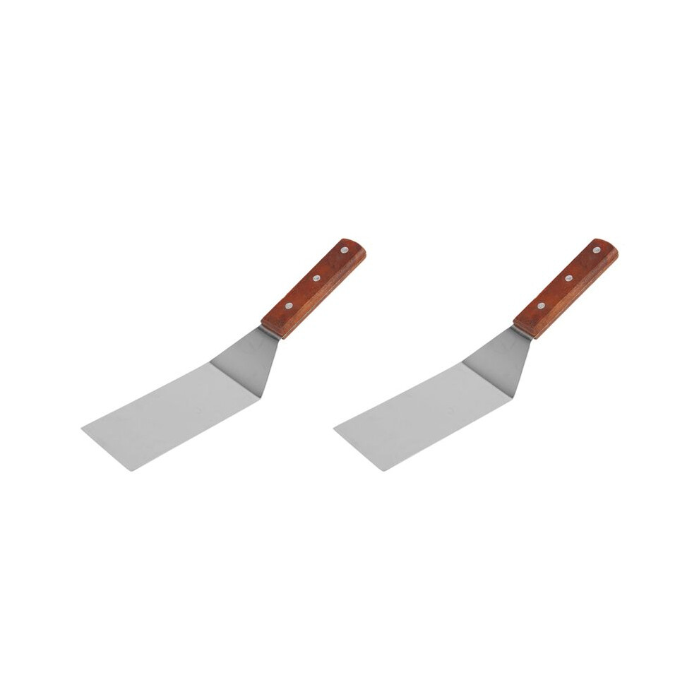 2X Stainless Steel Flat Frying Spatula With Wooden Handle Pizza Spatula Steak Frying Spatula Cooking Spatula 4712225348671