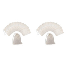 100 Pieces Drawstring Cotton Bags Muslin Bags,Tea Brew Bags (4 x 3 Inches)