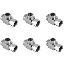 6X Brass 3 Way Water Diverter Adapter Quickly Installation Bathroom Shower Bidet Angle Replacement Valve Connector
