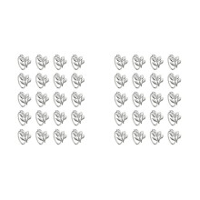 40 Pièces Ronds de Serviette Feuille D'Argent - Rond de Serviette En Argent pour Serviettes de Table - Ronds de Serviette de Vacances Ronds de