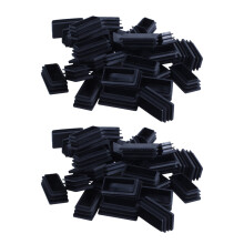 les Bouchons de Tube D'ExtréMité de Masquage de Rectangle en Plastique InsèRent 25X50Mm 60Pcs Noir