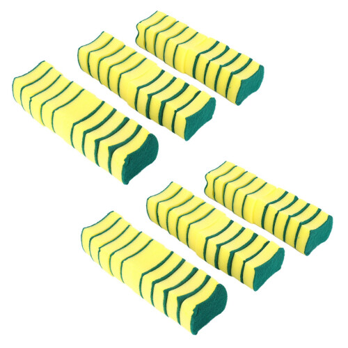 60pcs Multi-purpose Double-faced Sponge Scouring Pads Dish Washing Scrub Sponge Stains Removing Cleaning 1