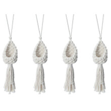 4X Boho Macrame Air Plant Hanger Tillandsia Hanging Basket Rope Holder Flower Home Decor (13CM)