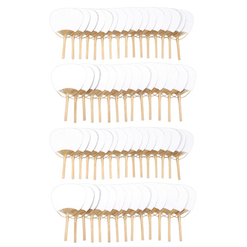 60 pcs/lot wedding White Paddle Fan for wedding decoration