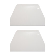 2X 19 cm x 12.5cm Flat White Plastic Cake Decorator Dough Pastry Scraper Tool