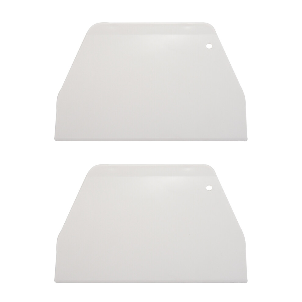 2X 19 Cm X 12.5Cm Flat Plastic Cake Decorator Dough Pastry Scraper Tool White Brecantia