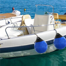 2X Hochleistungs-Bootsfender Aus PVC, Kugel, Runde Ankerboje, Dock-Stoßfängerkugel, Aufblasbar, Schutz, Marine-Festmacherboje, Blau
