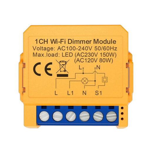 2X Tuya WiFi  Dimmer  Module 1CH Control LED Lights Dimmable  Stepless Dimming+Voice Control 1