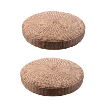 2X 40cm Tatami Cushion Round Straw Weave Handmade Pillow Floor Yoga Chair Mat