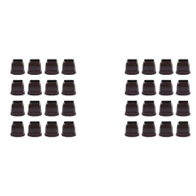 32 Pcs Brown Silicone Chair Leg Floor Protectors, Square Chair Leg Caps with Wrapped , Fit: 0.75 Inch-1.0 Inch